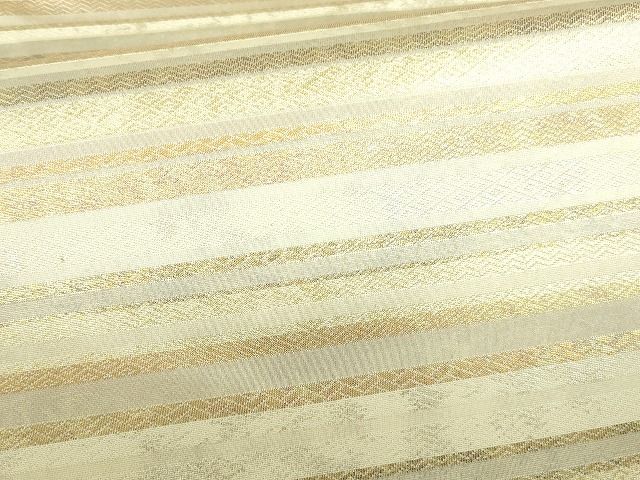 平和屋着物■六通柄袋帯 横段文 金糸 逸品 DAAH6385sf