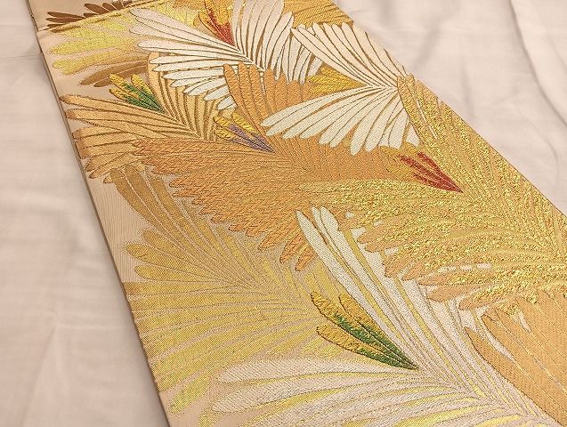 平和屋着物◎六通柄袋帯 若松葉 金銀糸 逸品 BAAJ2607du