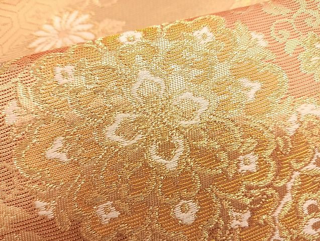 平和屋着物■六通柄袋帯 唐織 正倉院花唐草文 金糸 逸品 BAAJ2675du