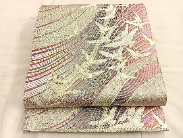 平和屋着物◎佐賀錦 六通柄袋帯 飛鳥文 金銀糸 逸品 BAAJ9917du