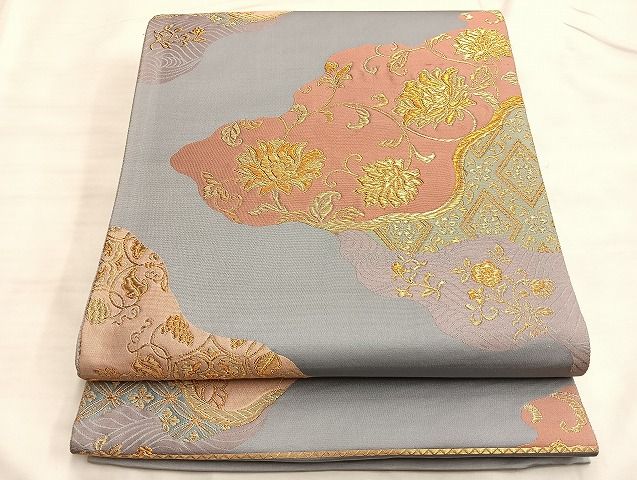 平和屋着物◎六通柄袋帯 唐織 王朝道長文 金糸 逸品 BAAJ9983du