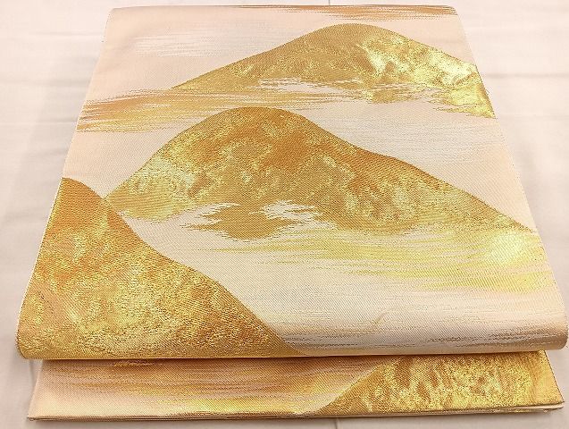 平和屋着物◎六通柄袋帯 遠山霧文様 金糸 逸品 BAAJ5957ea