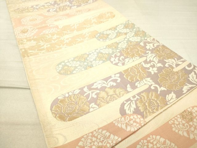 平和屋着物◎六通柄袋帯 霞取り花唐草文 金糸 逸品 DAAI3641tw