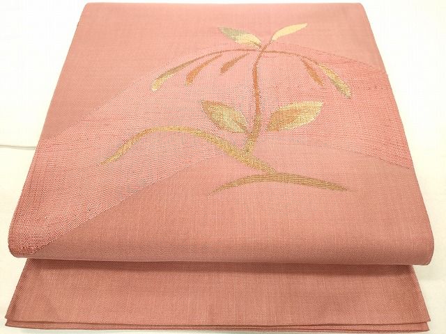平和屋着物◎太鼓柄袋帯 枝葉文 金糸 逸品 DAAI3673tw