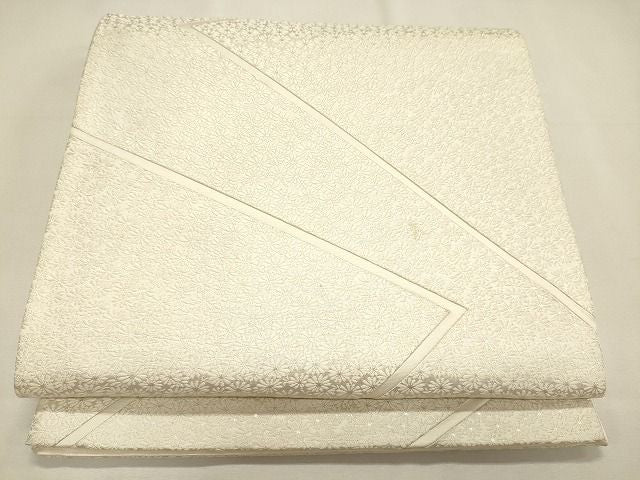 平和屋着物◎六通柄袋帯 切嵌 菊尽くし 銀糸 逸品 CAAI0095oy