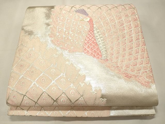 平和屋着物◎六通柄袋帯 孔雀文 金銀糸 松坂屋扱い 逸品 CAAI0162oy