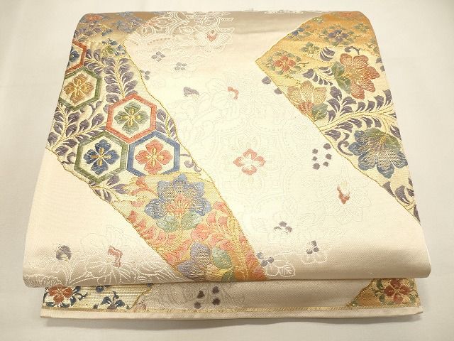 平和屋着物◎六通柄袋帯 唐草花文 金糸 逸品 CAAI0147oy