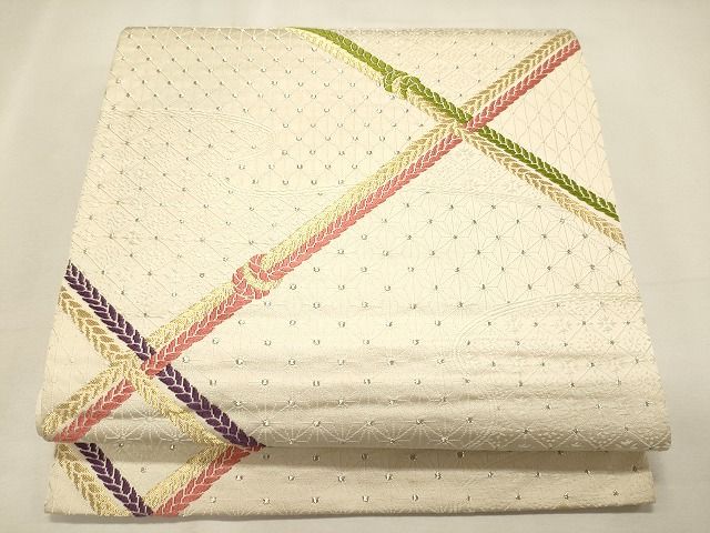 平和屋着物◎六通柄袋帯 吉祥文 金銀糸 逸品 CAAI0204oy