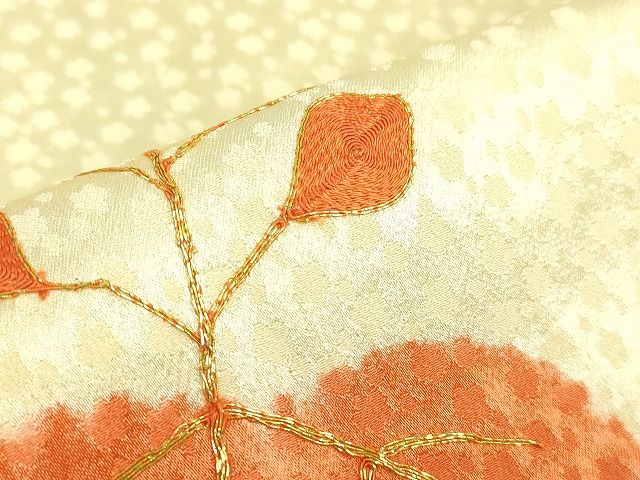 平和屋着物■付下げ 駒刺繍 草花文 逸品 DAAI1332cm