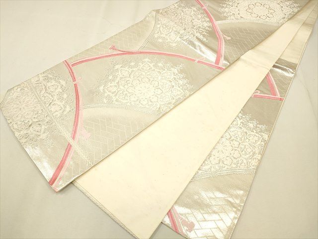 平和屋着物◎六通柄袋帯 正倉院花文 銀糸 逸品 CAAH5640qe