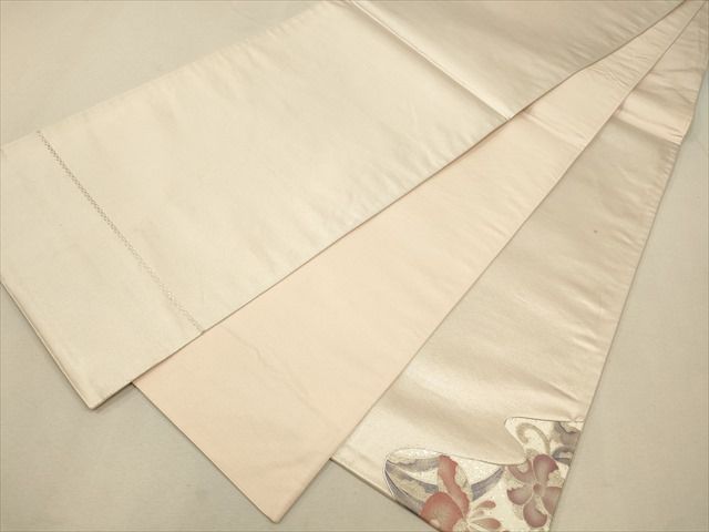 平和屋着物◎六通太鼓柄袋帯 駒刺繍 花唐草文 銀彩 逸品 CAAH5645qe