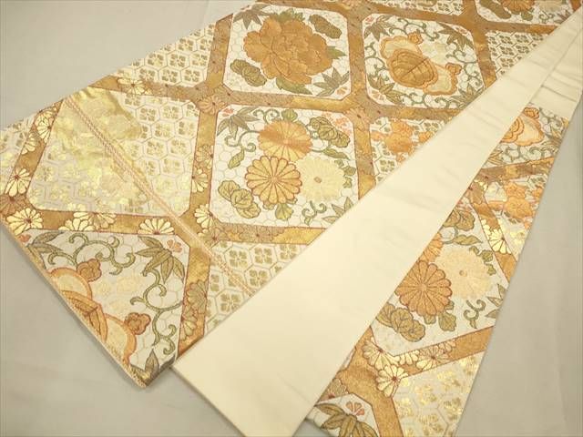 平和屋着物◎六通柄袋帯 天井花唐草文 金糸 逸品 CAAH5670qe