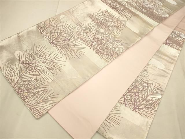 平和屋着物◎六通柄袋帯 エ霞松葉文 銀糸 逸品 CAAH5677qe