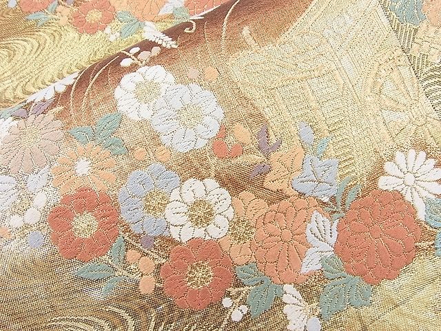 平和屋着物◎佐賀錦 六通柄袋帯 唐織 蒔絵献上文 金糸 逸品 BAAK5196ns