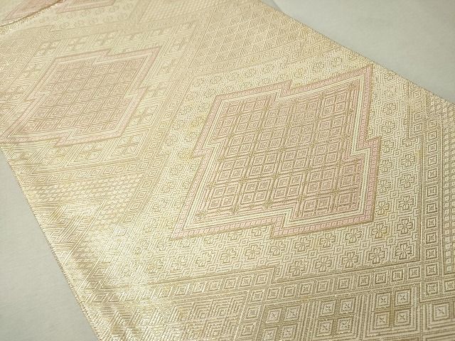 平和屋着物◎佐賀錦 全通柄袋帯 松皮菱文 金糸 逸品 CAAI1332ak