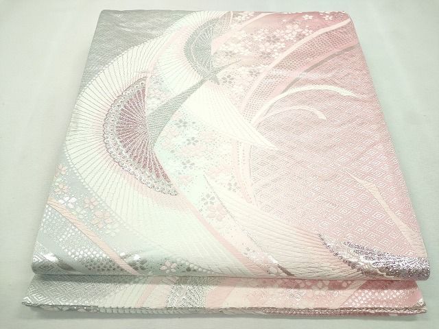平和屋着物◎六通柄袋帯 飛鳥文 銀糸 逸品 CAAI1282ku