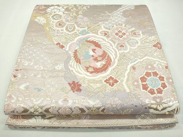 平和屋着物◎六通柄袋帯 正倉院鳳凰草花文 金糸 逸品 CAAI1285ku