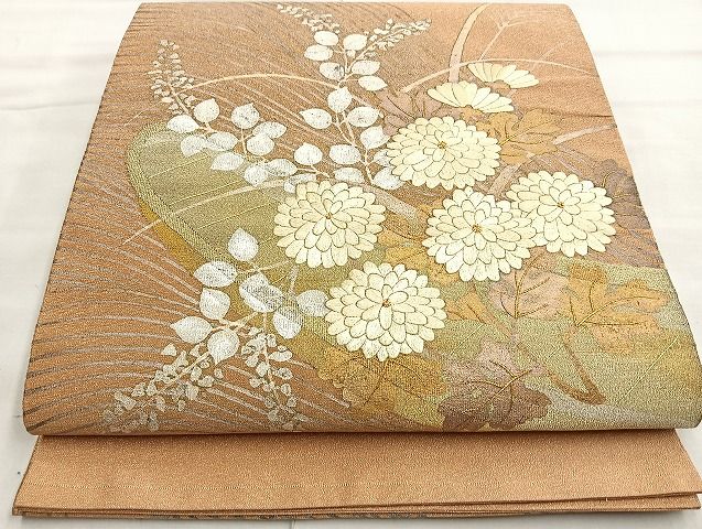 平和屋着物■太鼓柄袋帯 菊 金銀彩 逸品 BAAK2507ea