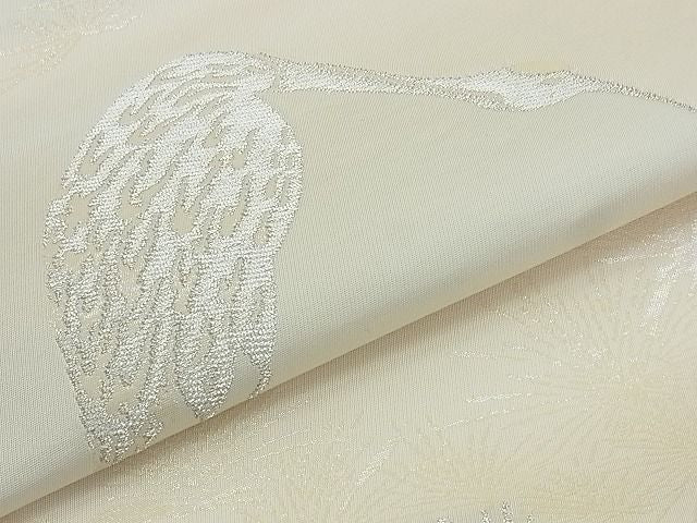 平和屋着物◎西陣 六通柄袋帯 鶴松 銀糸 逸品 BAAJ9011qt