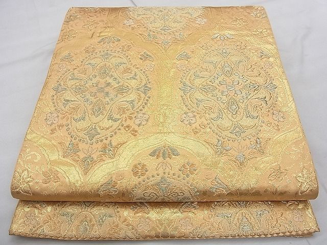 平和屋着物◎六通柄袋帯 正倉院花文 金糸 逸品 BAAJ9031qt