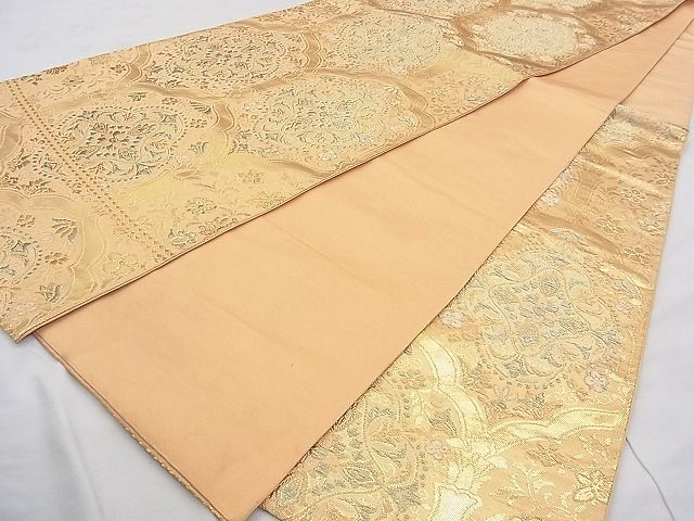 平和屋着物◎六通柄袋帯 正倉院花文 金糸 逸品 BAAJ9031qt