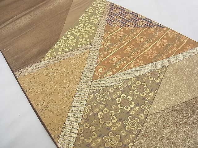 平和屋着物◎太鼓柄袋帯 切嵌 名物裂 金糸 引箔 逸品 BAAJ9019qt