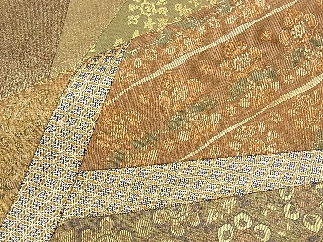 平和屋着物◎太鼓柄袋帯 切嵌 名物裂 金糸 引箔 逸品 BAAJ9019qt