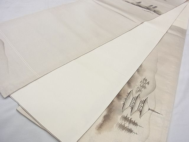 平和屋着物◎太鼓柄袋帯 作家物 手描き 京百景 三千院 引箔 逸品 BAAJ9061qt