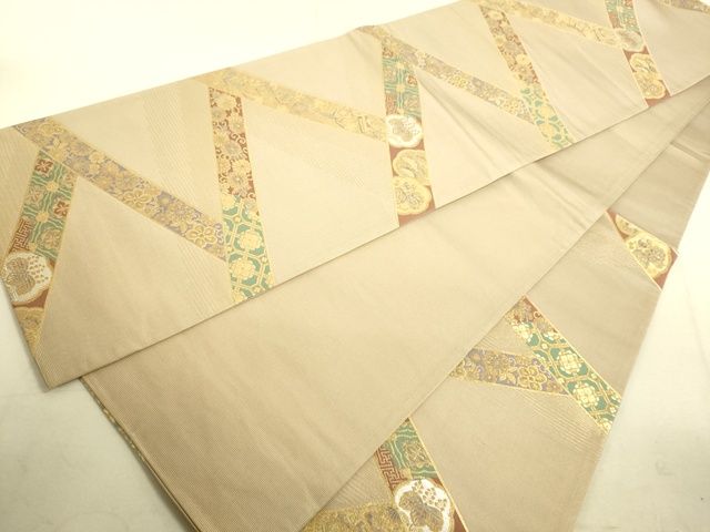 平和屋着物■六通柄袋帯 宝尽くし吉祥花文 金糸 逸品 DAAI4759du
