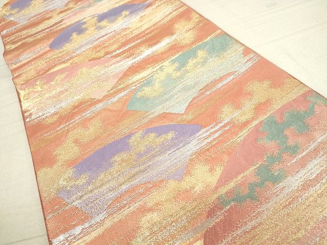 平和屋着物◎六通柄袋帯 地紙文 金銀糸 逸品 DAAH9374mz