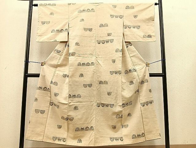 平和屋着物■上質な紬 風景人物文 逸品 BAAK5202xi