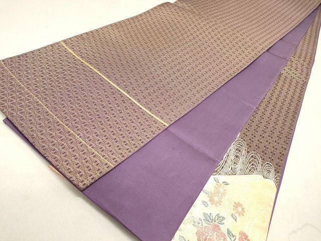 平和屋着物◎太鼓柄袋帯 流水草花文 金糸 金彩 逸品 DAAI3218ya