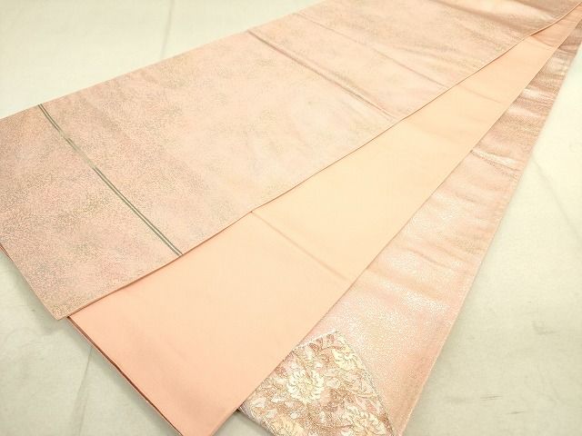 平和屋着物◎太鼓柄袋帯 駒刺繍 吉祥地紙花文 金銀糸 引箔 逸品 DAAH4963yyy