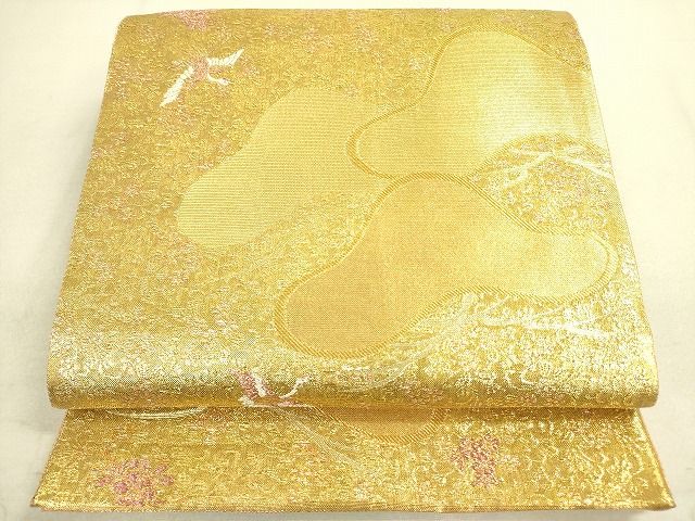 平和屋着物◎佐賀錦 全通柄袋帯 小花詰松文 金糸 逸品 DAAH4954yyy