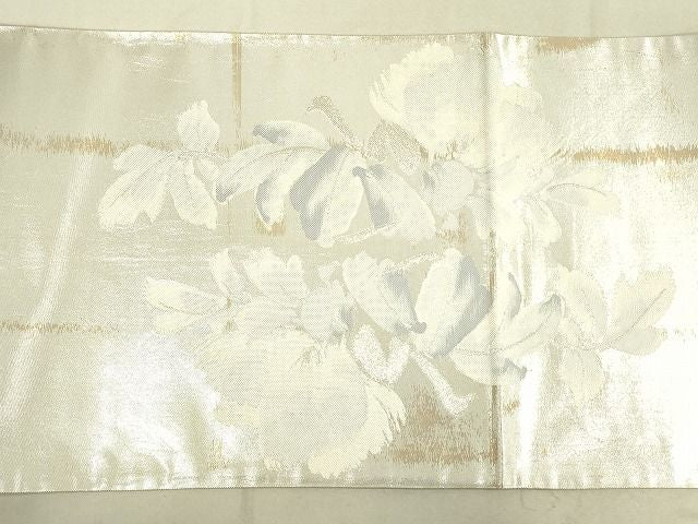 平和屋着物◎太鼓柄袋帯 草花文 金銀糸 引箔 逸品 DAAH4977yyy