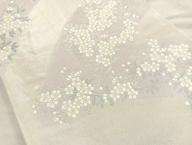 平和屋着物◎六通柄袋帯 唐織 梅 銀糸 逸品 BAAK6091cm