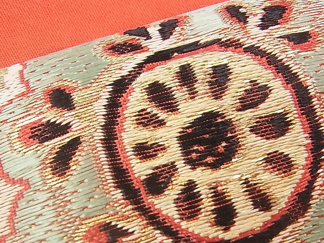 平和屋着物◎アンティーク 大正ロマン 九寸名古屋帯 正倉院 金糸 逸品 BAAK0182if