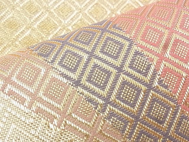平和屋着物◎佐賀錦 六通柄袋帯 色紙重ね 金糸 逸品 BAAK0411if