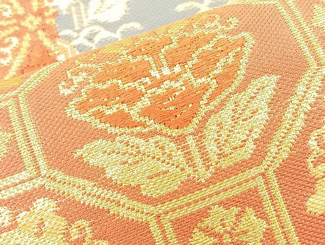 平和屋着物◎佐賀錦 六通柄袋帯 唐織 名物裂色紙散らし 金糸 逸品 BAAK0445if