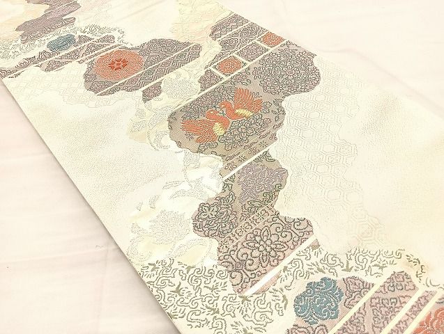 平和屋着物◎六通柄袋帯 道長正倉院文 金糸 逸品 BAAK3519if
