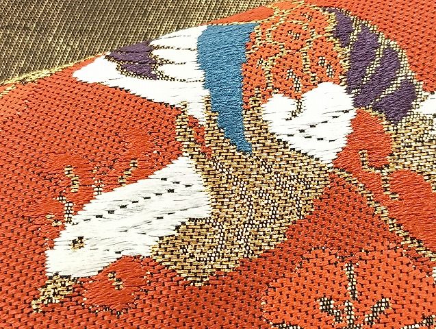 平和屋着物◎六通柄袋帯 唐織 鳳凰菊桐文 金糸 逸品 BAAK3549if