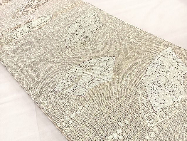 平和屋着物◎六通太鼓柄袋帯 地紙箔散らし 金糸 逸品 BAAK3550if