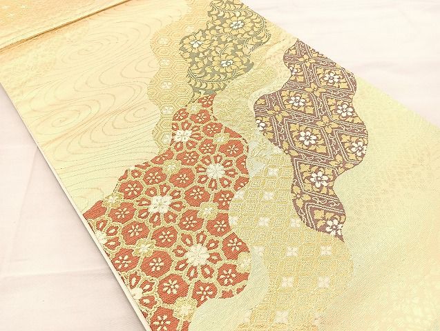 平和屋着物◎西陣 六通柄袋帯 唐織 道長有職文 金糸 逸品 BAAK4733if