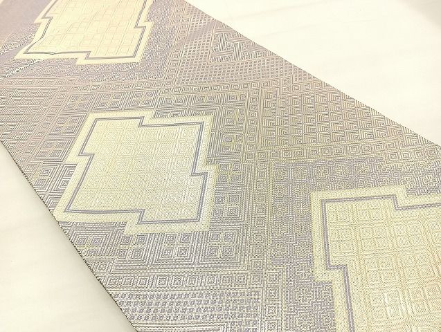 平和屋着物◎佐賀錦 全通柄袋帯 松皮菱 金糸 逸品 BAAK4749if