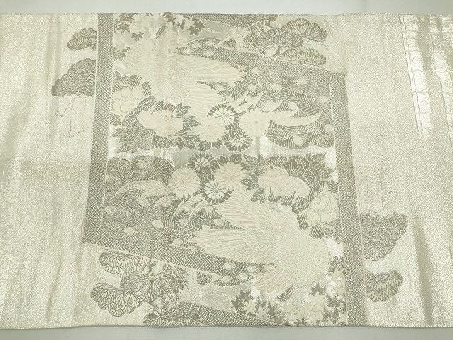 平和屋着物◎六通太鼓柄袋帯 唐織 王朝屏風小袖文様 プラチナ箔 逸品 CAAI3632ku