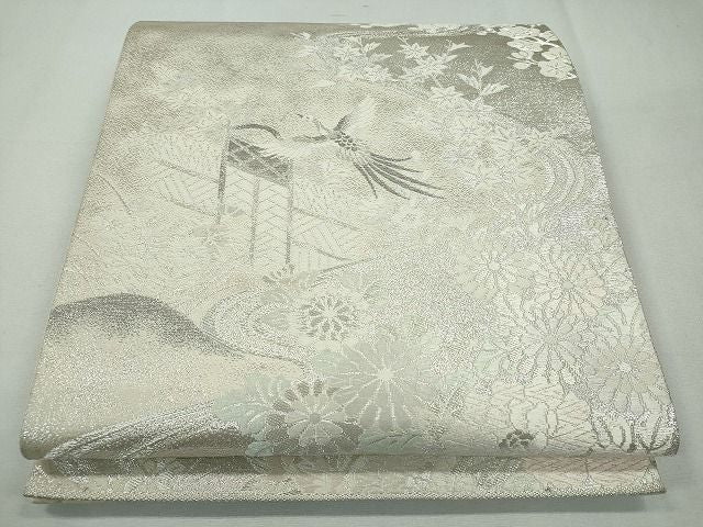 平和屋着物◎六通柄袋帯 飛翔錦 銀糸 逸品 CAAI3639ku