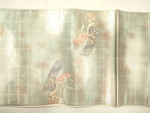 平和屋着物◎六通柄太鼓柄袋帯 短冊集 金糸 逸品 CAAI0214oy