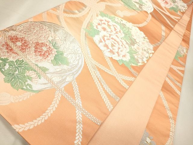 平和屋着物◎六通柄袋帯 草花丸文 金糸 逸品 CAAI0320oy