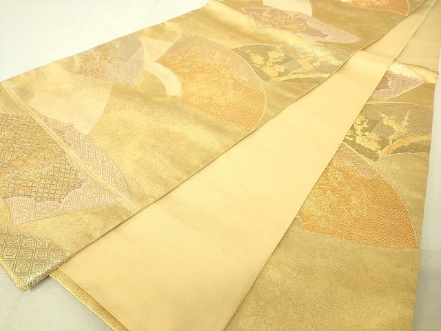 平和屋着物◎六通柄袋帯 地紙花文 金糸 引箔 逸品 DAAJ4035re