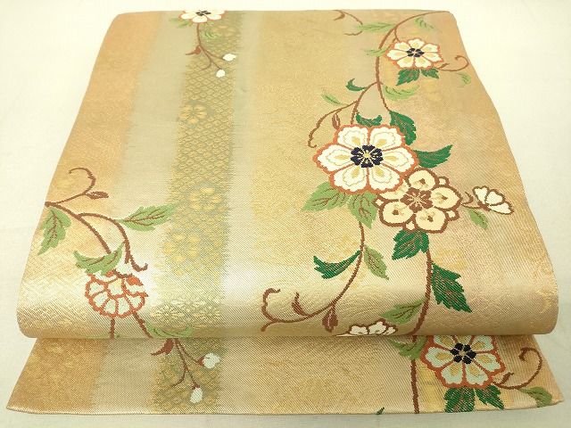 平和屋着物◎六通柄袋帯 花間道 金糸 逸品 DAAJ4036re